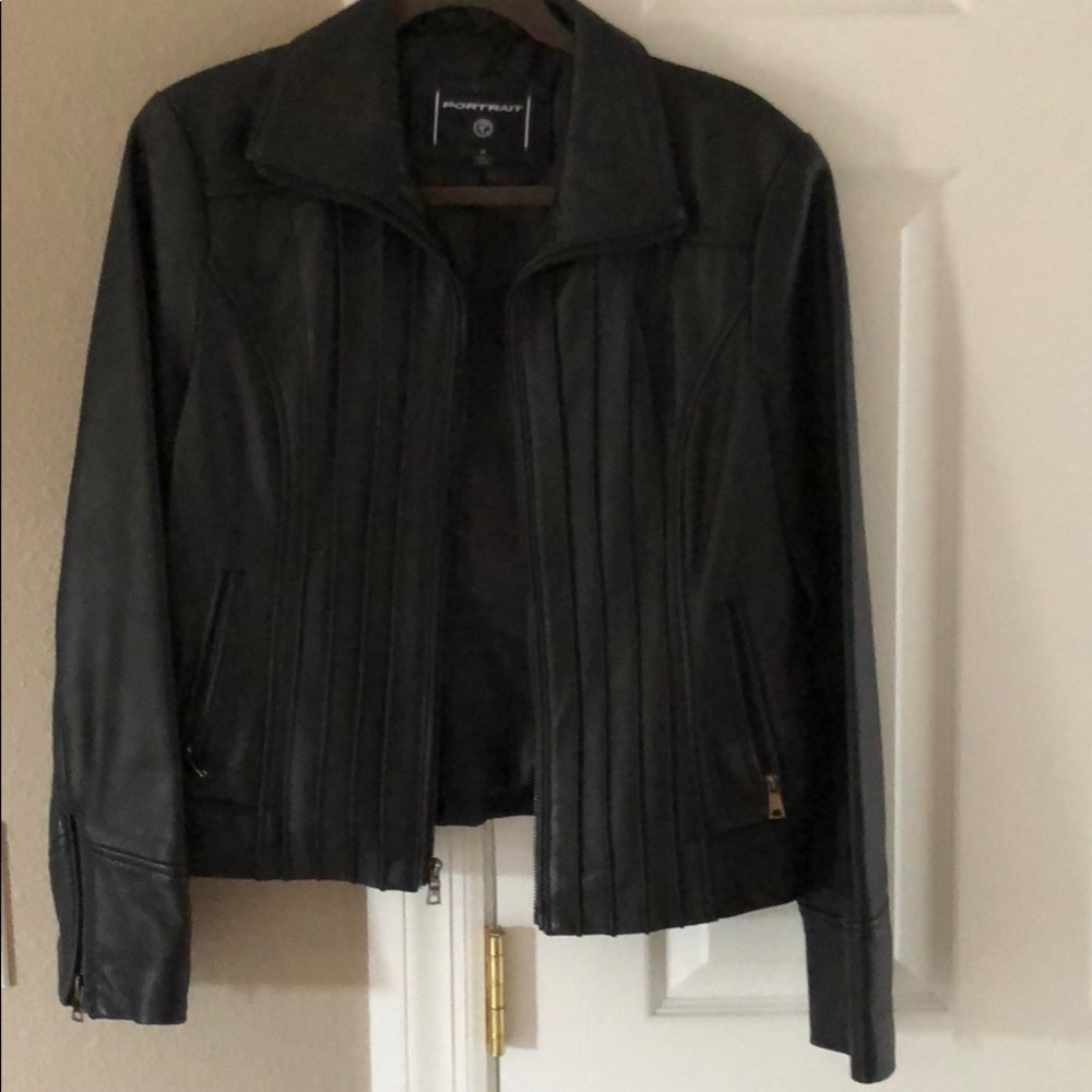 Black leather jacket